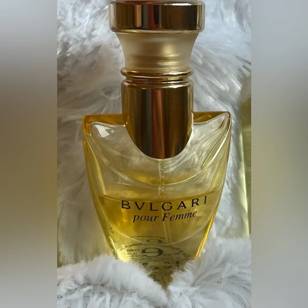 Bulgari Pour Femme Set with TWO Refills - Gold; Vintage Bottle; Gorgeous Scent!